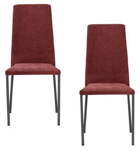 Set 2 sedie Imbottite 45x50x96 cm in Tessuto Ddenver Betty New Rosso