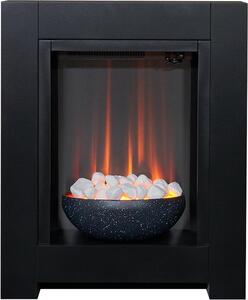 Stufa elettrica a parete – Atmosfera accogliente – Ideale per riscaldare il soggiorno – Effetto pietra – Dimensioni: 73 x 60 cm – Colore: nero