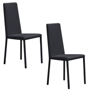 Set 2 sedie Imbottite 45x52x91 cm In Tessuto Savoy Betty Plus Grafite