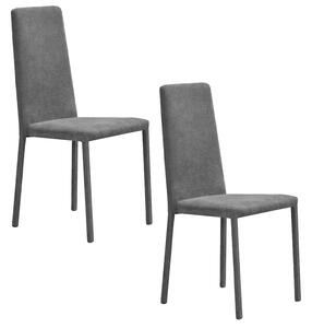 Set 2 sedie Imbottite 45x52x91 cm In Tessuto Savoy Betty Plus Tortora