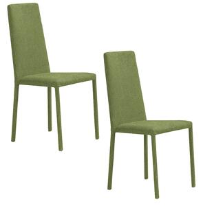 Set 2 sedie Imbottite 45x52x91 cm In Tessuto Savoy Betty Plus Verde Lime
