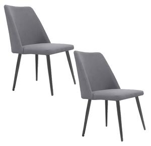 Set 2 sedie Imbottite 48x58x92 cm In Tessuto Enjoy Lux Alexia Grigio Chiaro