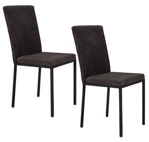 Set 2 sedie Imbottite 42x54x93 cm in Tessuto Ranger Licya Moka Bufalo / Gambe Ghisa