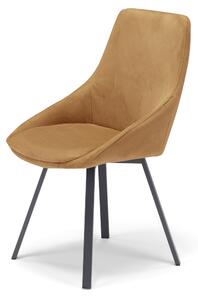 Set 2 sedie Imbottite 51x60x88 cm In Tessuto Suet Asia Senape