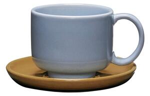 Tazza blu e marrone chiaro in gres Amare - Hübsch