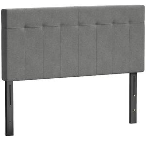 HOMCOM Testiera Regolabile su 3 Livelli, Testiera con Gambe in Metallo, Effetto Velluto, per Camera, 140x10x106/116/126 cm, Grigio | Aosom Italy
