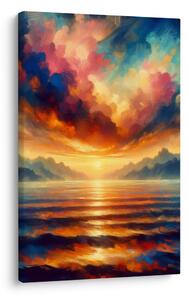 Quadro su tela – Cielo colorato sulle montagne