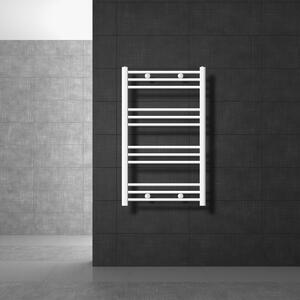LuxeBath radiatore bagno Sahara, 600x800 mm, bianco, curvo con attacco laterale, senza elemento riscaldante
