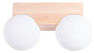 Plafoniera bianca/di colore naturale con paralume in vetro ø 12 cm Solum – Sollux