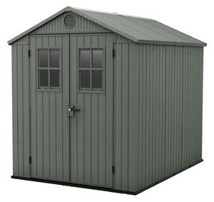 Casetta da Giardino Porta Attrezzi 190x244x221 cmin Evotech+ Keter Darwin 6x8 Verde