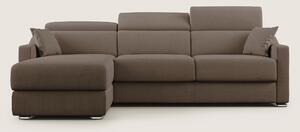 Amber divano letto angolare in tessuto smacchiabile T05 marrone