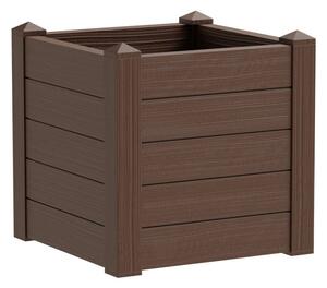 Fioriera da Giardino 42x42x40 cm in Polipropilene Trama 001 Moka Marrone Scuro