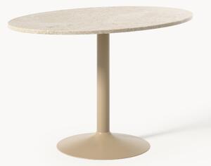 Tavolo ovale con piano in marmo Miley, 120 x 80 cm