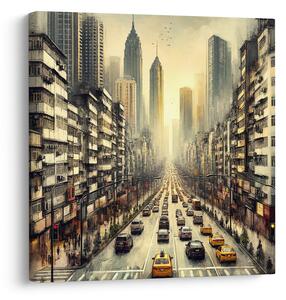 Quadro su tela – Vivacità metropolitana al crepuscolo