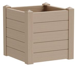 Fioriera da Giardino 42x42x40 cm in Polipropilene Trama 001 Almond Mandorla
