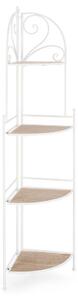 Scaffale Angolare 4 Ripiani 48x35x165,5 cm in Acciaio Guenda Bianco