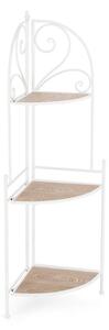 Scaffale Angolare 3 Ripiani 49x33x126 cm in Acciaio Guenda Bianco