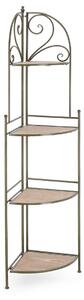 Scaffale Angolare 4 Ripiani 48x35x165,5 cm in Acciaio Guenda Verde Scuro