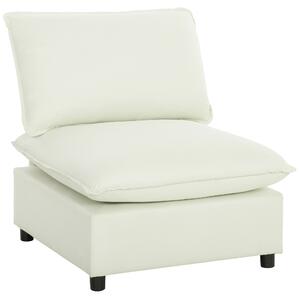 HOMCOM Poltrona da Salotto, Divano 1 Posto Moderno senza Braccioli con Seduta Ampia, Cuscini Spessi, 146x85x78 cm, Crème | Aosom Italy