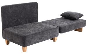 HOMCOM Poltrona letto singolo 2 in 1 pieghevole con cuscini, grigio scuro | Aosom Italy