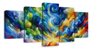 Quadri 5 pezzi – Vortice di cielo colorato