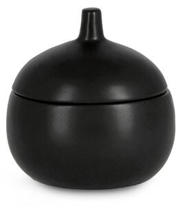 Candela con Coperchio Ø14x14 cm in Ceramina Canister Nero