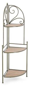 Scaffale Angolare 3 Ripiani 49x33x126 cm in Acciaio Guenda Verde Scuro
