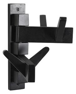 Appendiabiti a Muro 4 Ganci 32,9x15,5x28 cm in Legno Daiki Nero