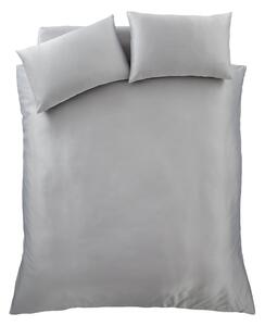 Set copripiumino e federa grigio in raso di seta per letto matrimoniale e per letto esteso 230x220 cm Silky Soft – Catherine Lansfield