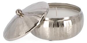 Candela con Coperchio Ø18x7,5 cm in Metallo Chisel Bomb Argento