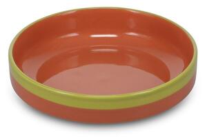Piatto fondo verde/arancione in gres ø 21 cm Duo – ONA