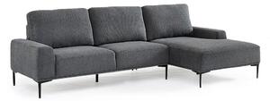 Divano 3 posti con Penisola 260x78/135x83 cm in Fibra di Polipropilene Washington Grigio Scuro
