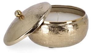 Candela con Coperchio Ø16,5x8 cm in Metallo Lathe Bomb Oro