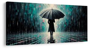 Quadro su tela – Figura misteriosa sotto la pioggia