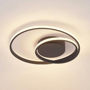 Plafoniera a LED Emisua Lindby, dimmerabile, Nero, Soggiorno / Sala da pranzo, Alluminio, Moderno, Plafoniera LED
