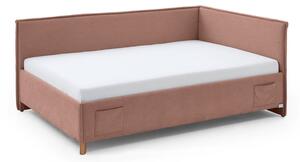 Letto da bambini con sponde rosa imbottito con contenitore con rete inclusa 140x200 cm Fun – Meise Möbel