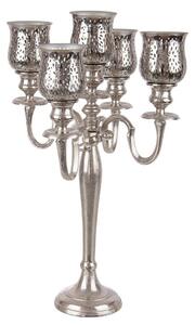 Candelabro Con 5 Braccio 39x39x62 cm in Metallo Sharyn Argento