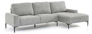 Divano 3 Posti con Penisola 260x78/135x83 cm in Fibra di Polipropilene Washington Grigio Chiaro