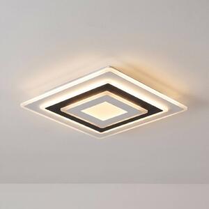 Plafoniera a LED Rebeka Lindby, dimmerabile, Bianco / Opale, Soggiorno / Sala da pranzo, Plastica, Moderno, Plafoniera LED