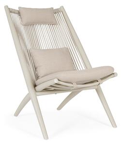 Poltrona da esterno beige in metallo Aloha – Bizzotto