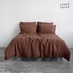 Set copripiumino e federa marrone scuro in lino per letto singolo 140x200 cm Chocolate – Linen Tales