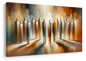Quadro su tela – Sagome in toni arancioni