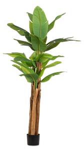 Pianta Artificiale di Banano Ø125x240 cm in Plastica con Vaso Verde