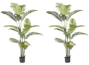Set 2 Piante Artificiali di Kenzia Ø100x180 cm in Plastica con Vasi Verde