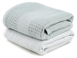 Set di asciugamani goffrati color menta/grigi 2 pz 40x60 cm Betty – Foutastic