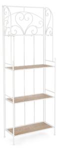 Scaffale 4 Ripiani 59x28x167 cm in Acciaio Guenda Bianco