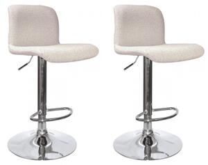 Set 2 Sgabelli Bar 41x46x86/107 cm in Poliestere Rafael Cromo-Beige