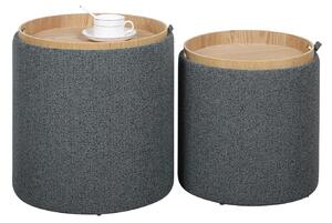 Set 2 Pouf con Contenitore in Poliestere Sasha Dark