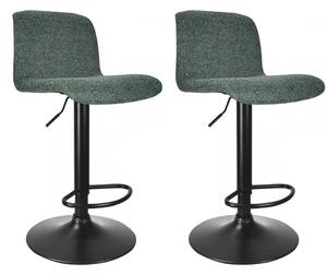 Set 2 Sgabelli Bar 41x46x86/107 cm in Poliestere Rafael Nero-Verde Scuro