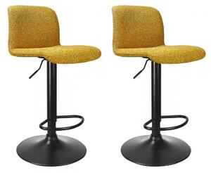 Set 2 Sgabelli Bar 41x46x86/107 cm in Poliestere Rafael Nero-Senape